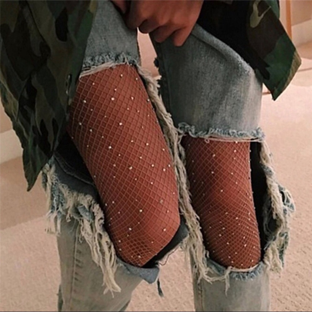 ❤️ NEW Rhinestone Stockings Fishnets - Picture 5 of 5